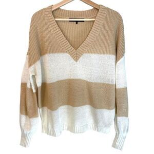 House of Harlow X Revolve V Neck Striped Sweater